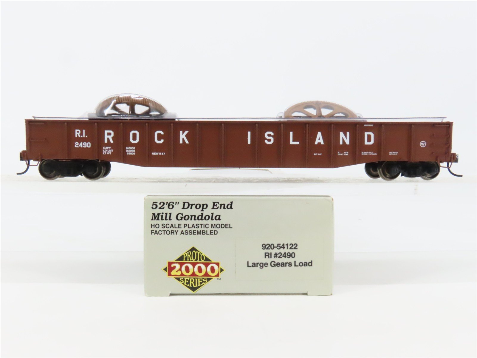 HO Scale PROTO 2000 920-54122 RI Rock Island Drop End Mill Gondola 2490 RTR