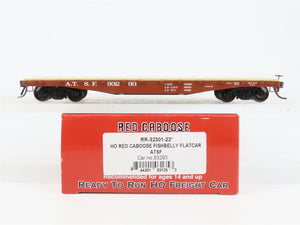HO Scale Red Caboose RR-32301-22 ATSF Santa Fe 40' Fishbelly Flat Car 93293 RTR