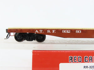 HO Scale Red Caboose RR-32301-22 ATSF Santa Fe 40' Fishbelly Flat Car 93293 RTR