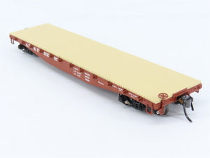 HO Scale Red Caboose RR-32301-22 ATSF Santa Fe 40' Fishbelly Flat Car 93293 RTR