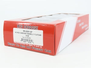 HO Scale Red Caboose RR-32301-22 ATSF Santa Fe 40' Fishbelly Flat Car 93293 RTR