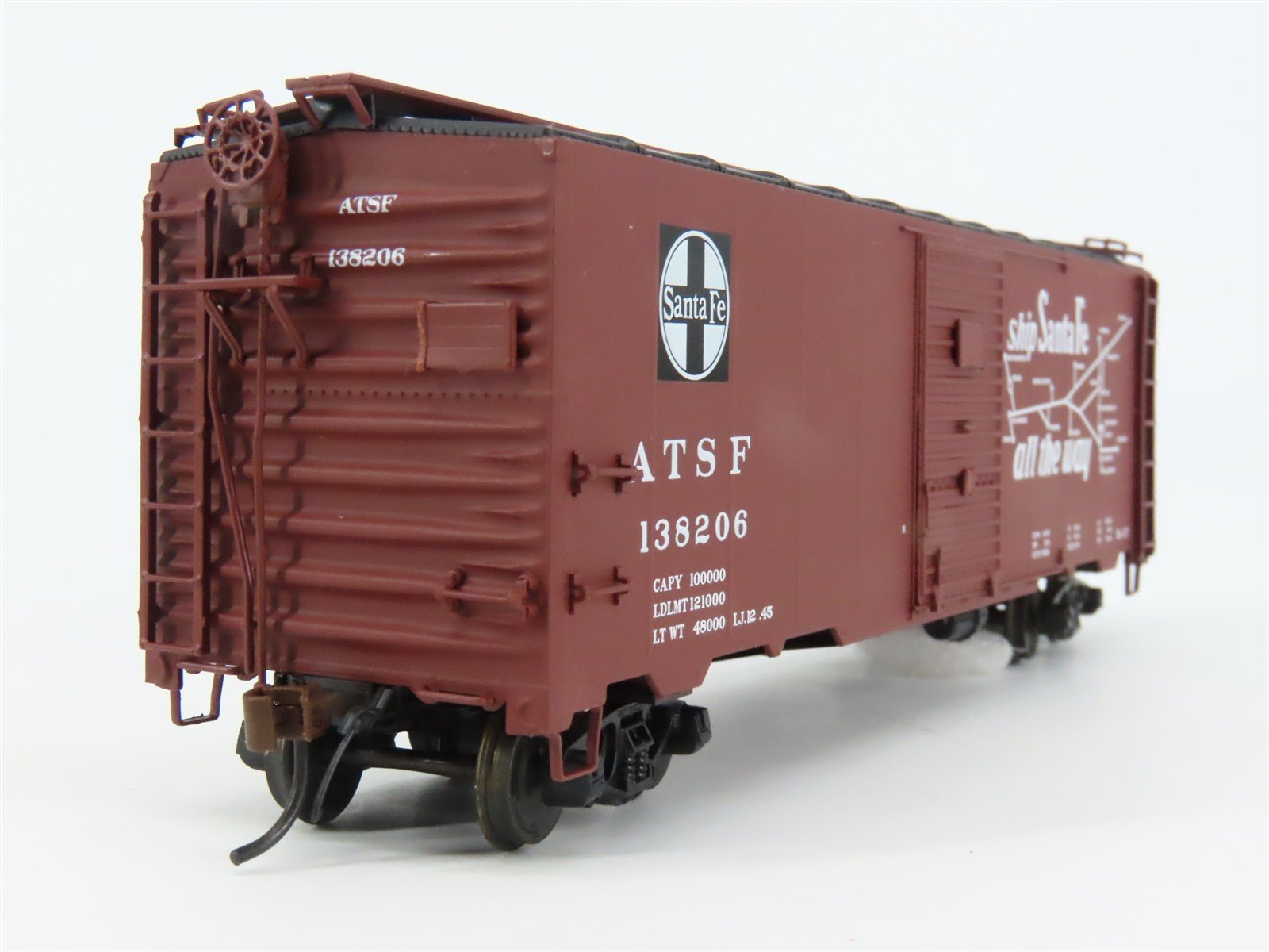 HO Scale Red Caboose RR-38085-21 ATSF Santa Fe 40' Box Car 138206 RTR