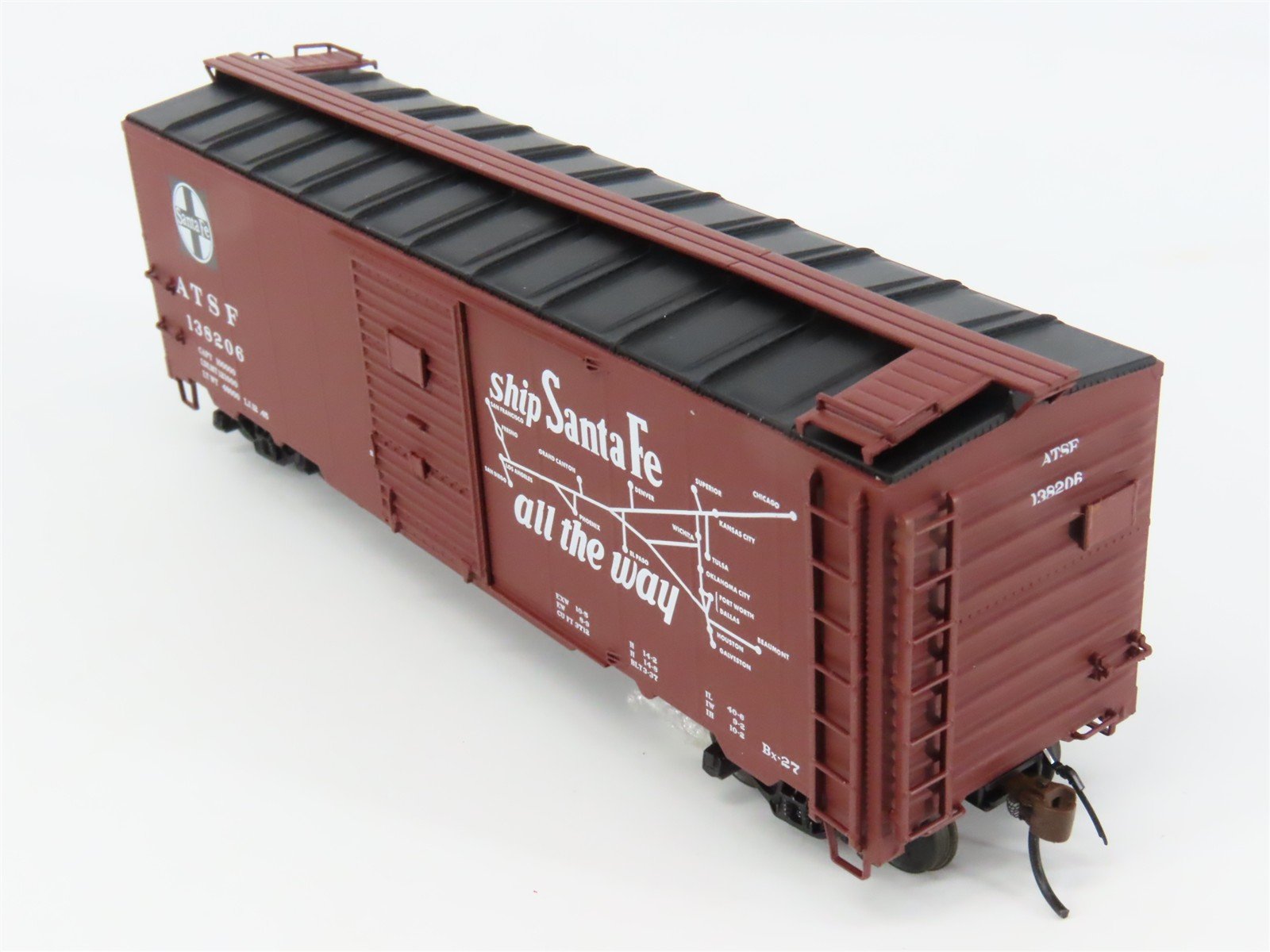 HO Scale Red Caboose RR-38085-21 ATSF Santa Fe 40' Box Car 138206 RTR