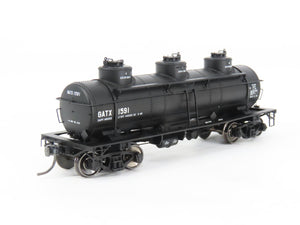 HO Scale Tangent 11519-02 GATX Lease 3-Dome 6,000 Gallon Tank Car #1591