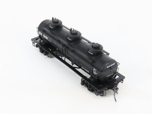 HO Scale Tangent 11511-03 GATX Black Lease 6k Gallon 3-Dome Tank Car #52456