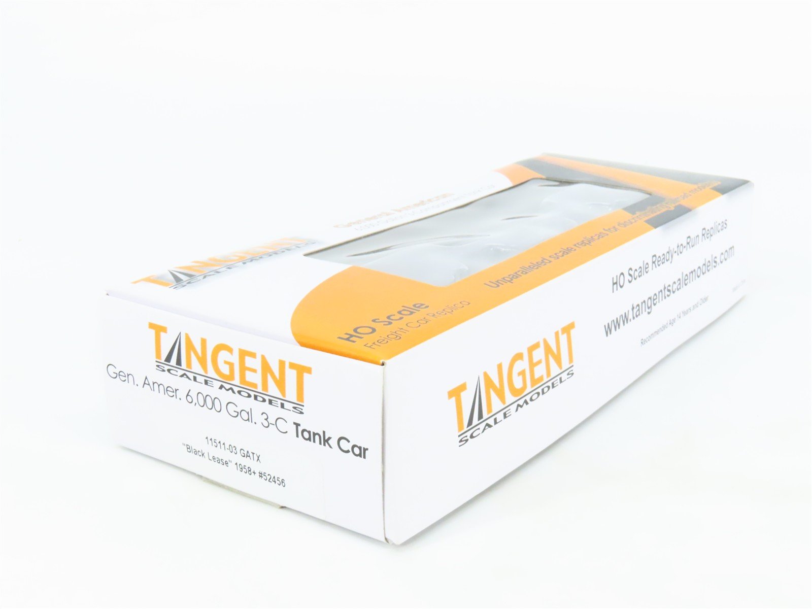 HO Scale Tangent 11511-03 GATX Black Lease 6k Gallon 3-Dome Tank Car #52456