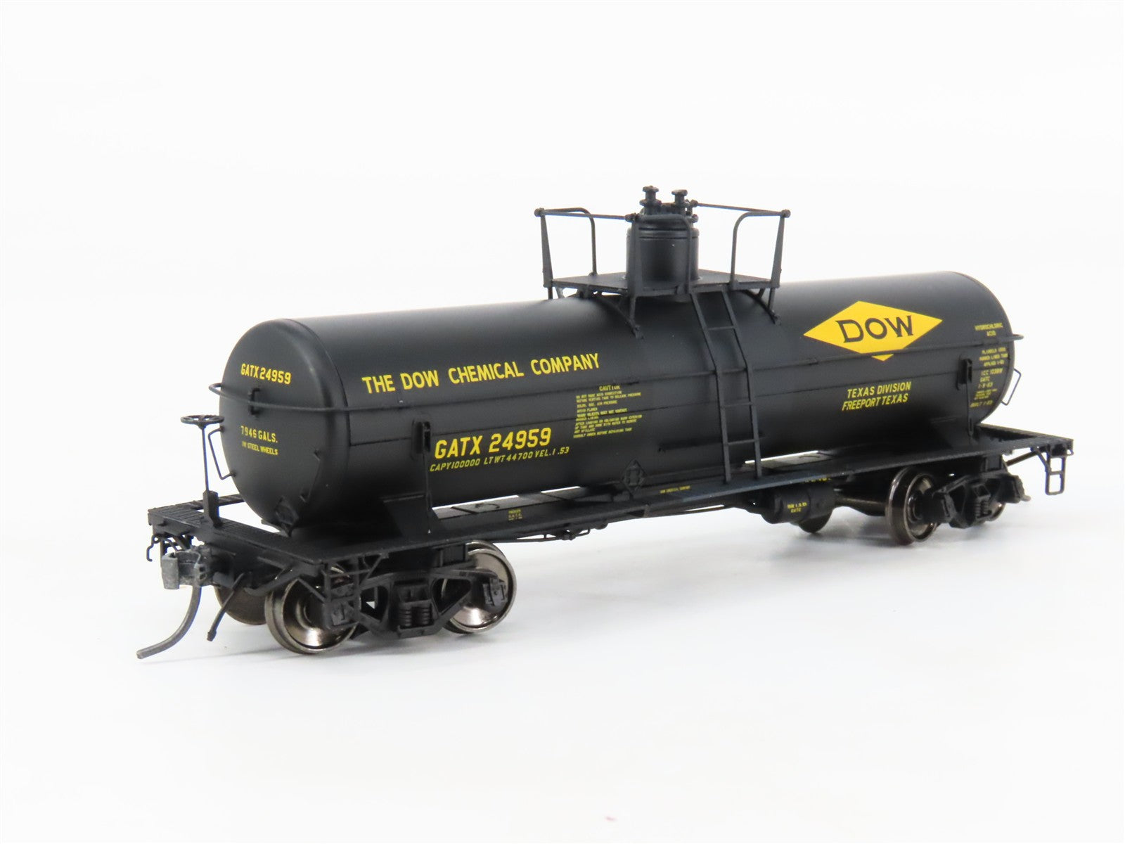HO Scale Tangent 13013-02 GATX Dow Chemical 8k Gallon Acid Tank Car #24959
