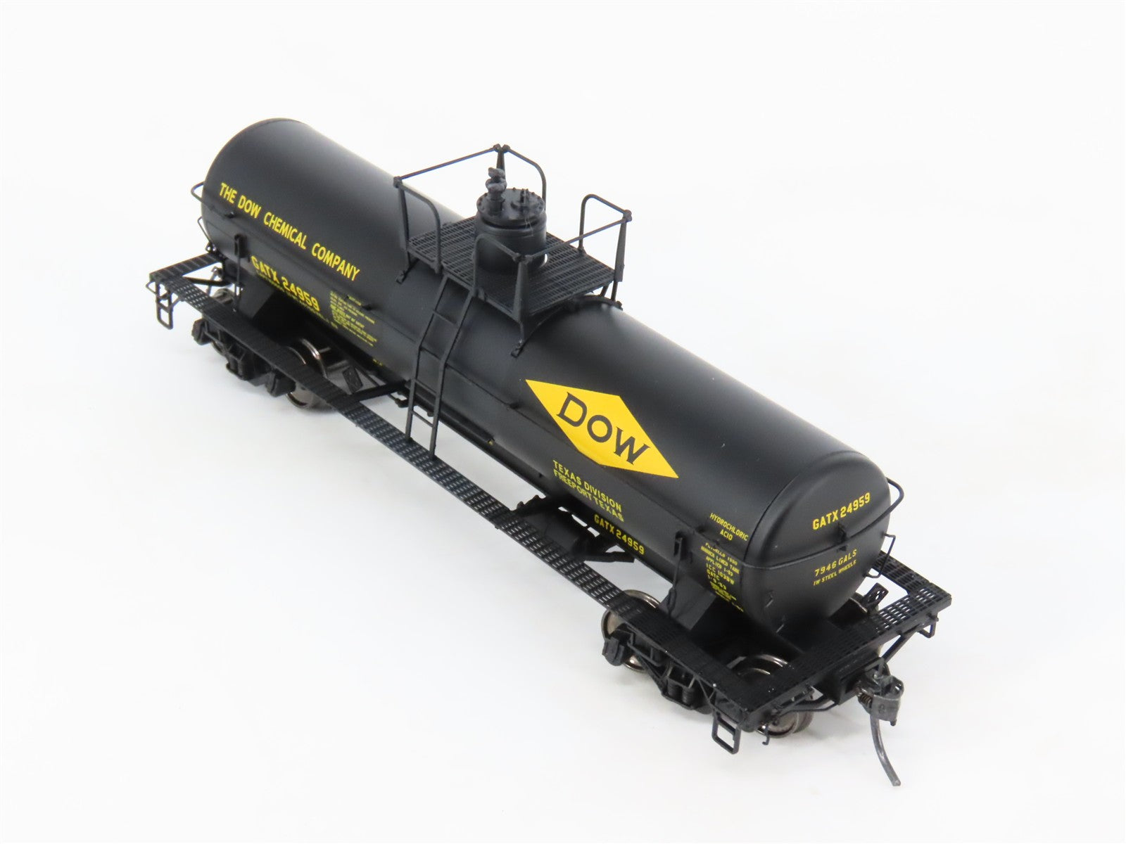 HO Scale Tangent 13013-02 GATX Dow Chemical 8k Gallon Acid Tank Car #24959