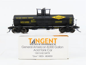 HO Scale Tangent 13013-02 GATX Dow Chemical 8k Gallon Acid Tank Car #24959