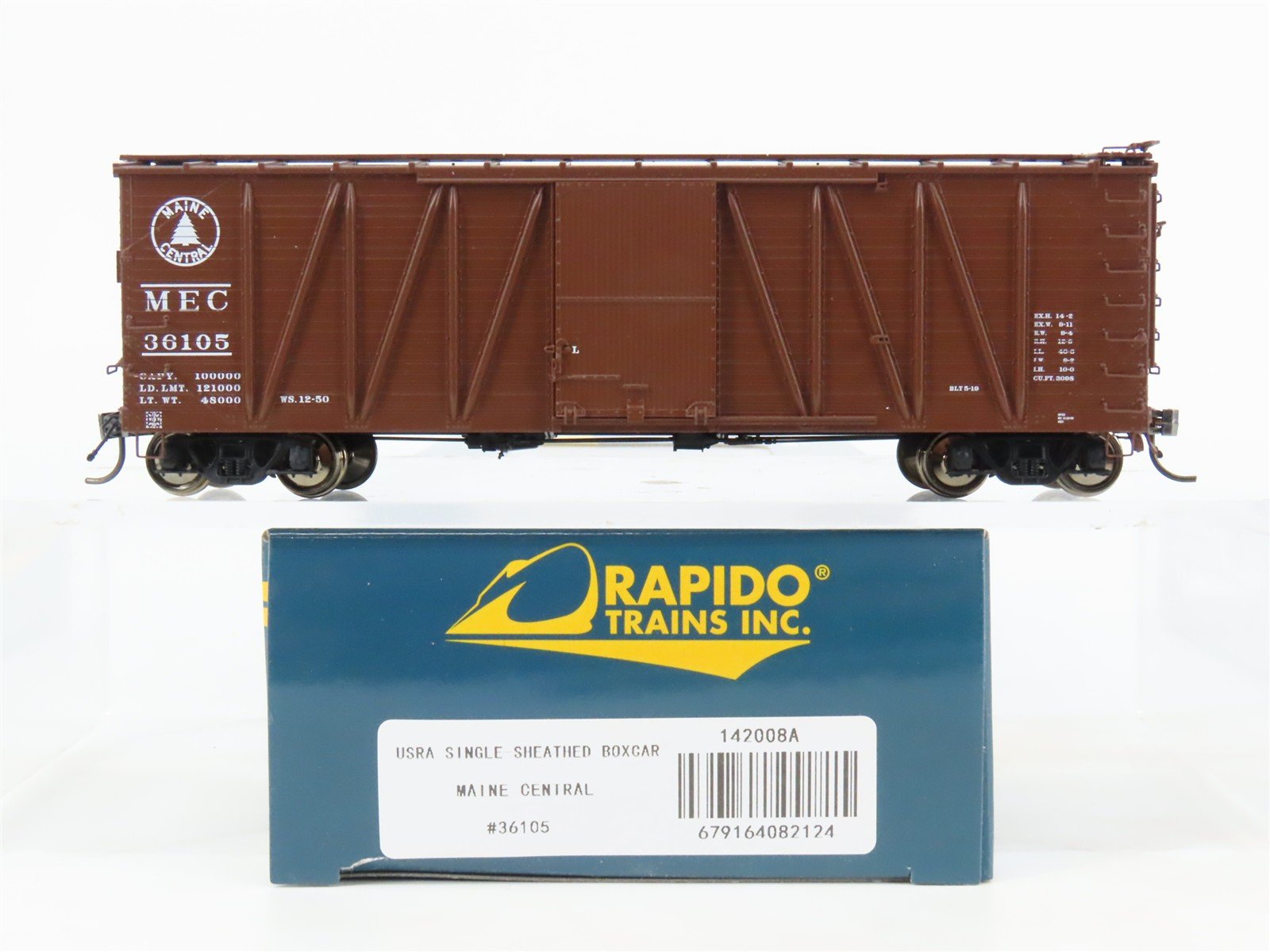 HO Rapido 142008A MEC Maine Central 40' USRA Single-Sheathed Wood Box Car #36105