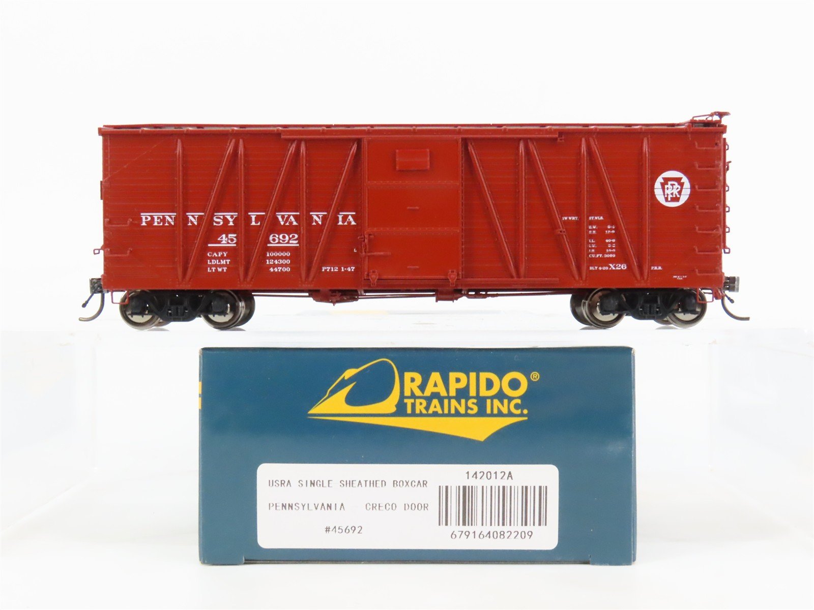 HO Scale Rapido 142012A PRR Pennsylvania USRA Single-Sheathed Box Car #45692