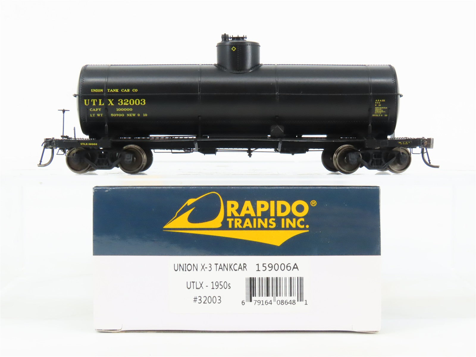 HO Scale Rapido 159006A UTLX Union X-3 Single Dome Tank Car #32003