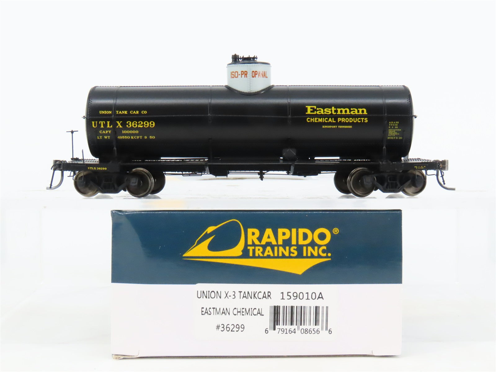 HO Scale Rapido 159010A UTLX Eastman Chemical Single Dome Tank Car #36299