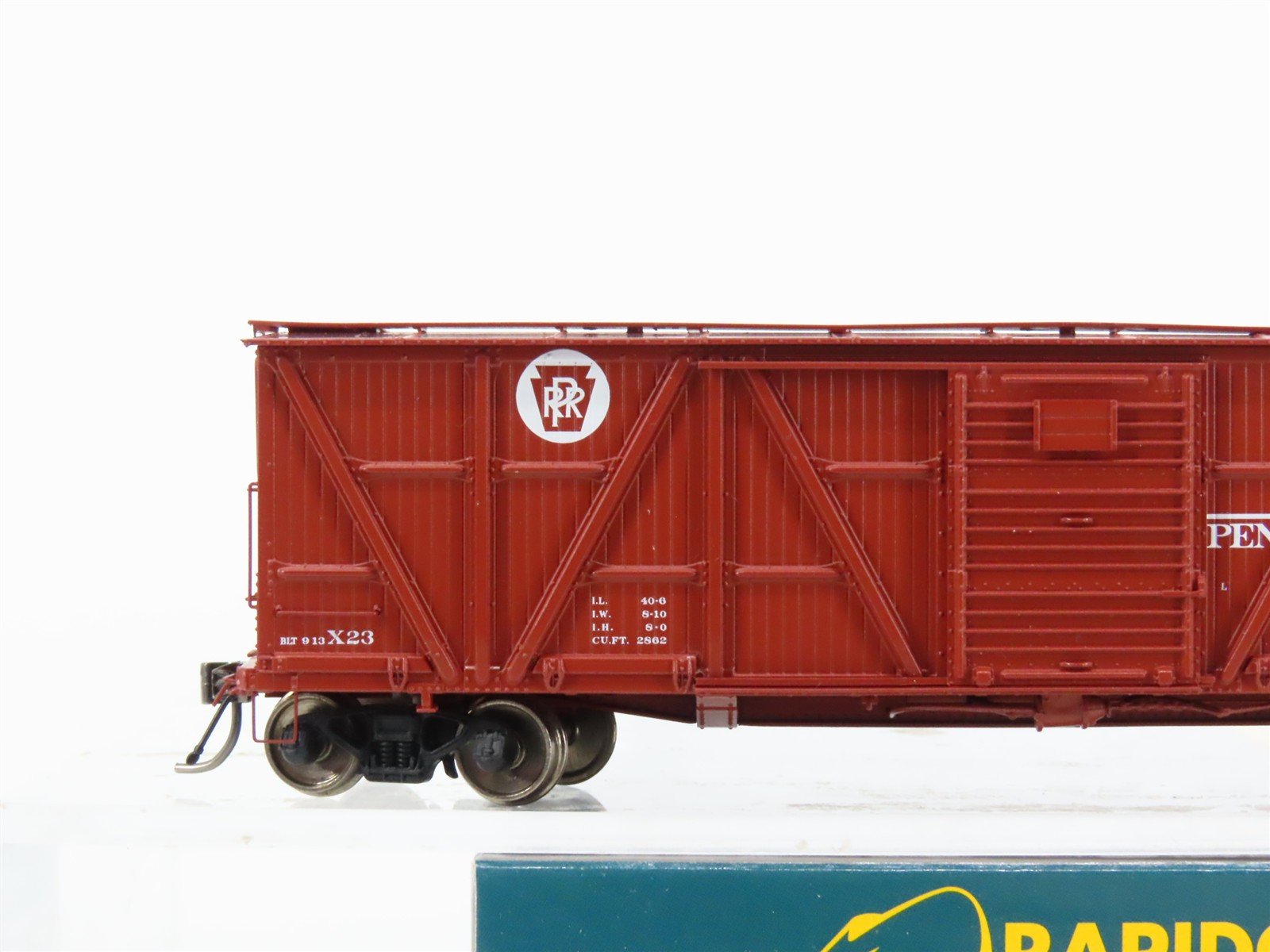 HO Scale Rapido 177006A PRR Pennsylvania 40' X23 Wood Box Car #532849