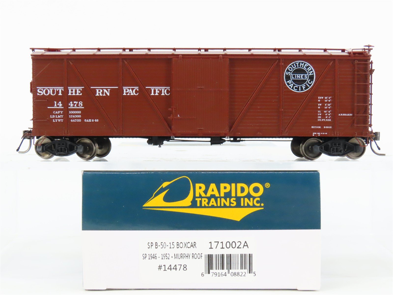HO Scale Rapido 171002A SP Southern Pacific 40' Wood Box Car #14478