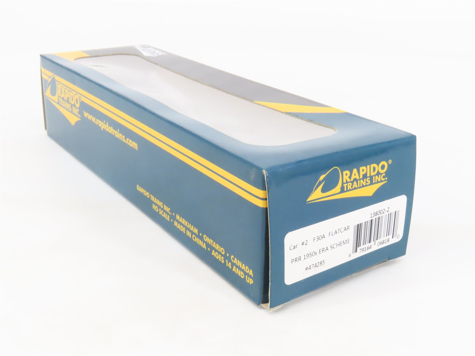 HO Scale Rapido 138002-2 PRR Pennsylvania 50' F30A Flat Car #474285