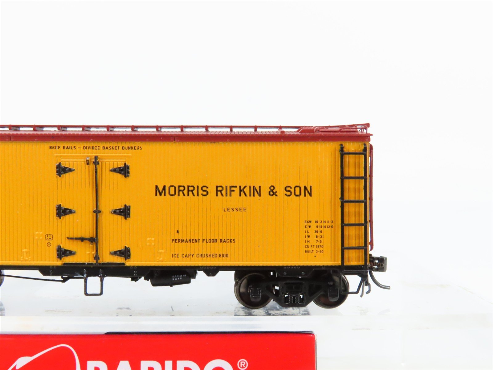 HO Scale Rapido 12105-1 URTX Morris Rifkin & Son 37' Meat Reefer #5100