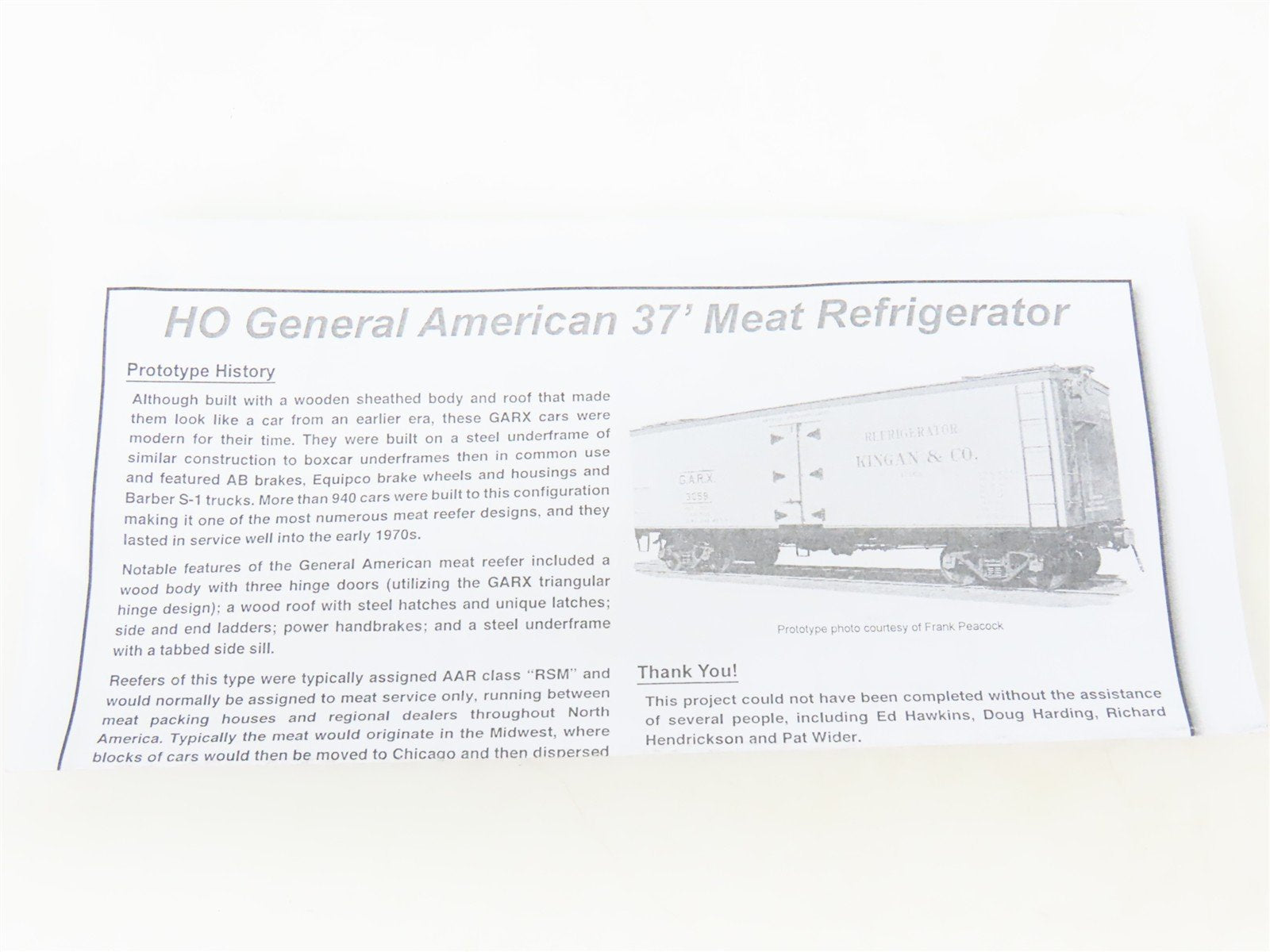 HO Scale Rapido 121011-1 KGNX Hygrade's GARX 37' Meat Reefer #3102