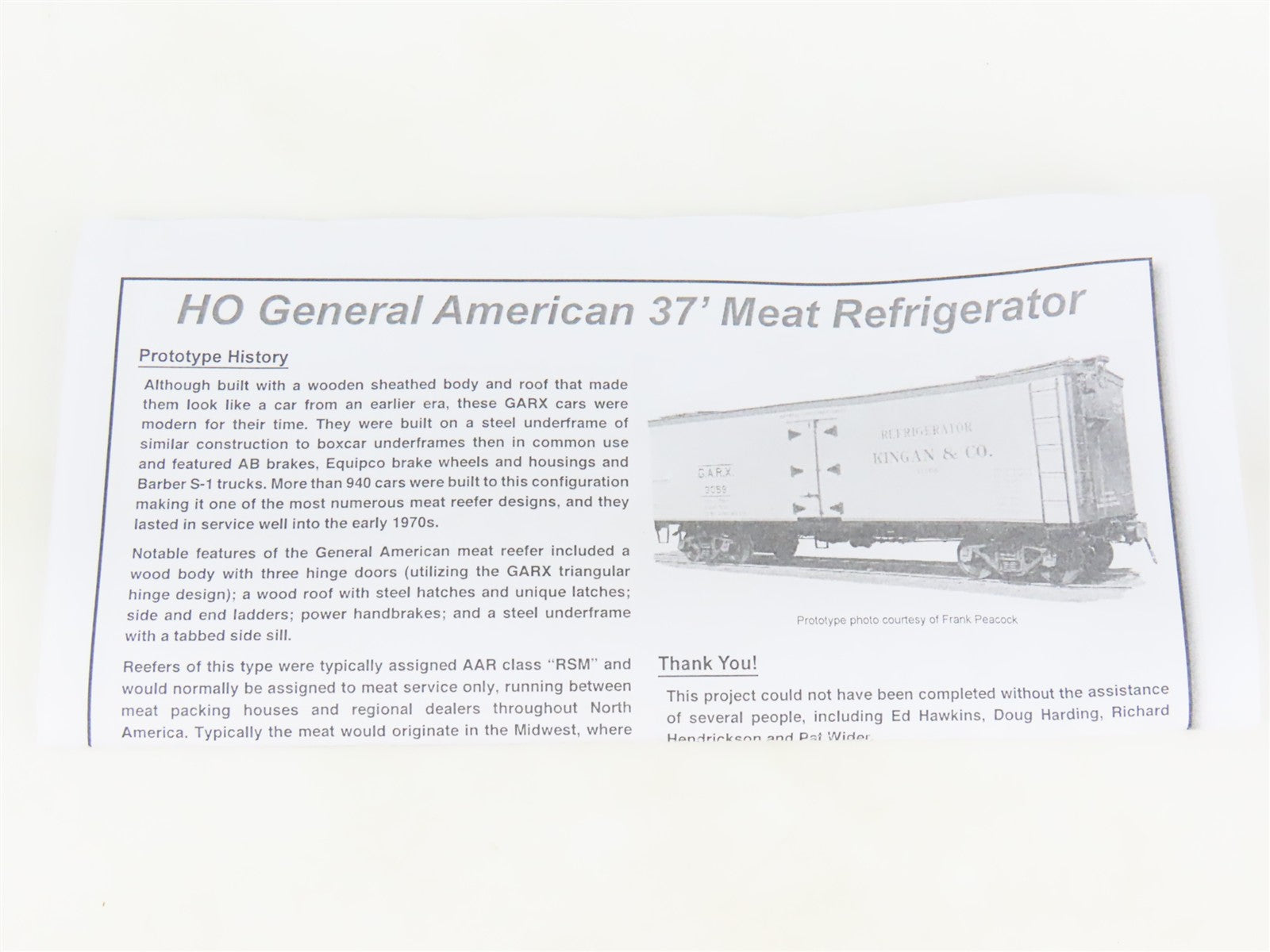 HO Scale Rapido 121005-3 GARX Dugdale Packing Co. 37' Meat Reefer #3466