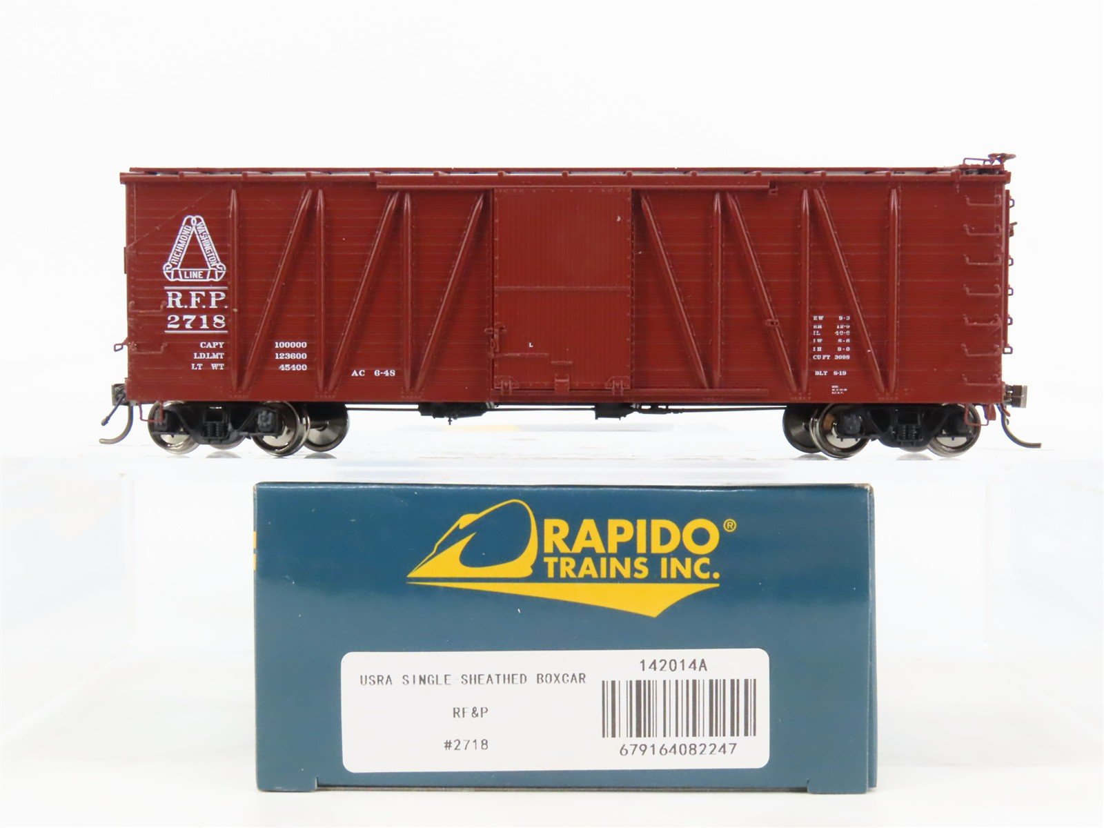 HO Scale Rapido 142014A RF&P Richmond Fredericksburg & Potomac Box Car #2718