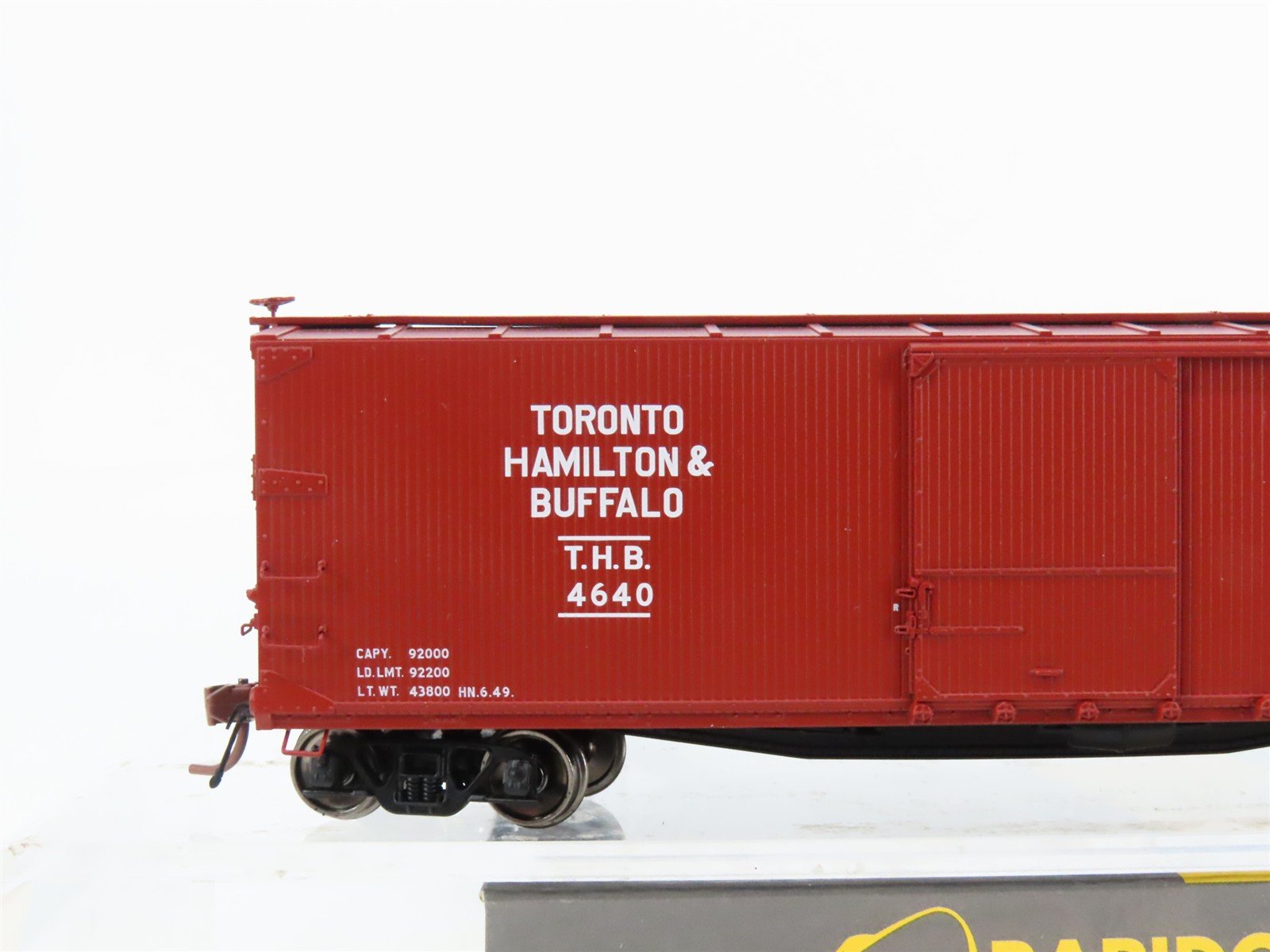 HO Scale Rapido 130112-1 THB Toronto Hamilton & Buffalo 40' Box Car #4640