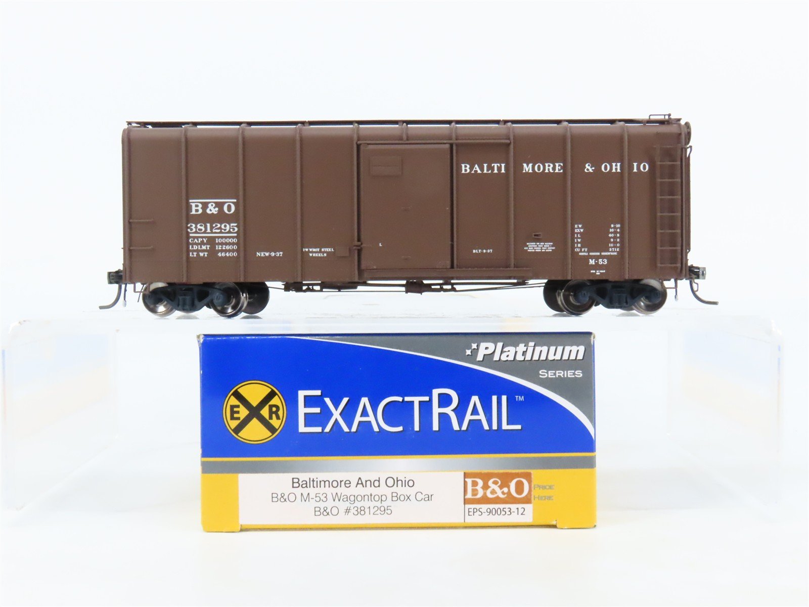 HO Scale ExactRail Platinum EPS-90053-12 B&O Baltimore & Ohio Box Car #381295