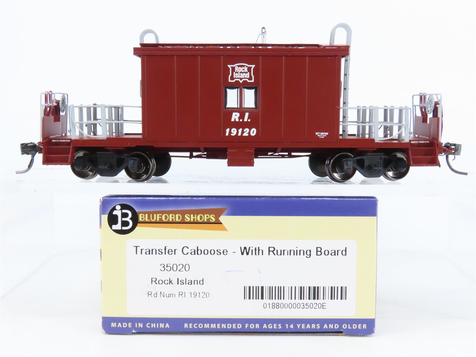 HO Scale Bluford Shops 35020 RI Rock Island Transfer Caboose #19120