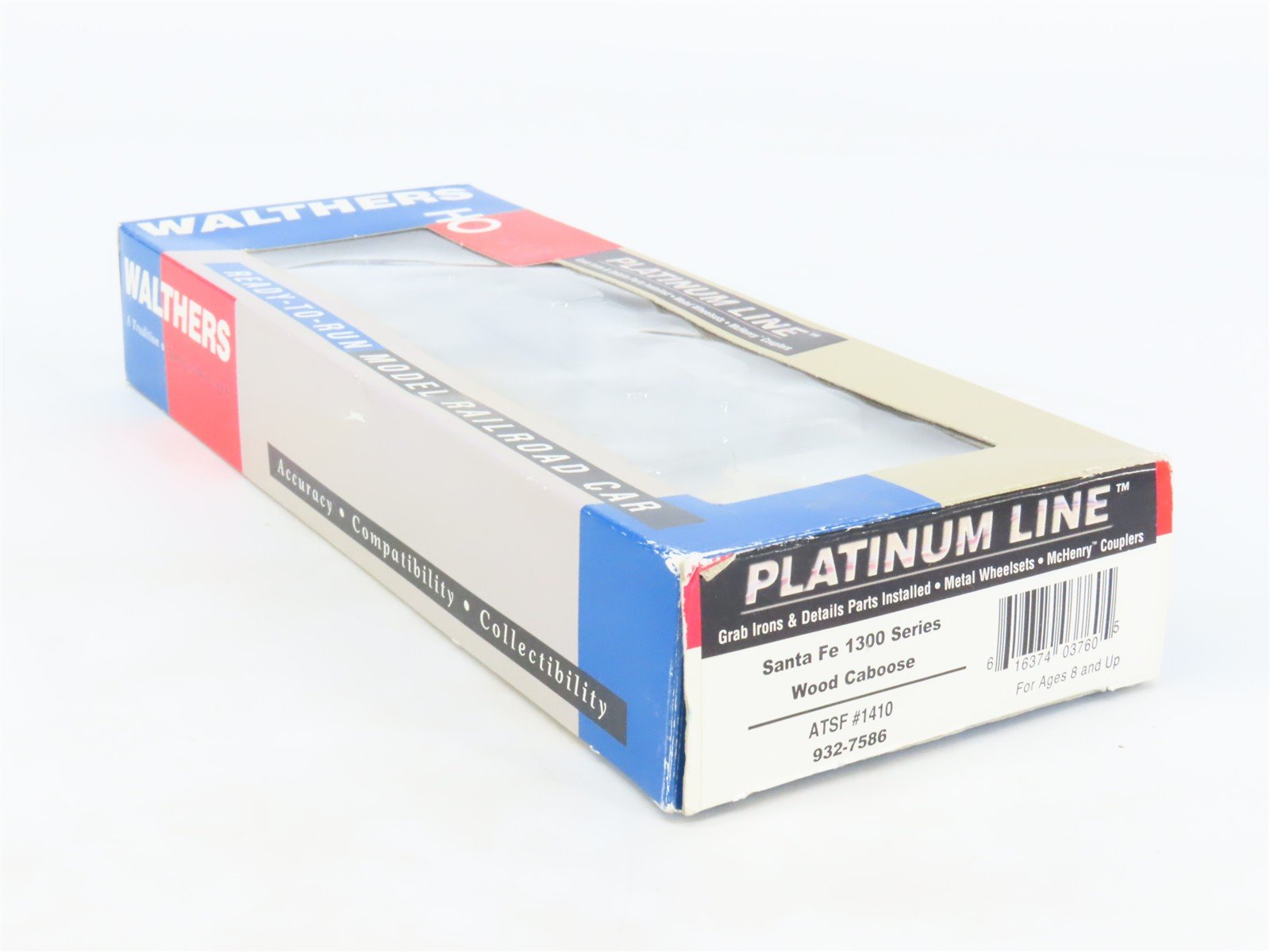 HO Scale Walthers Platinum Line 932-7586 ATSF Santa Fe Wood Caboose #1410