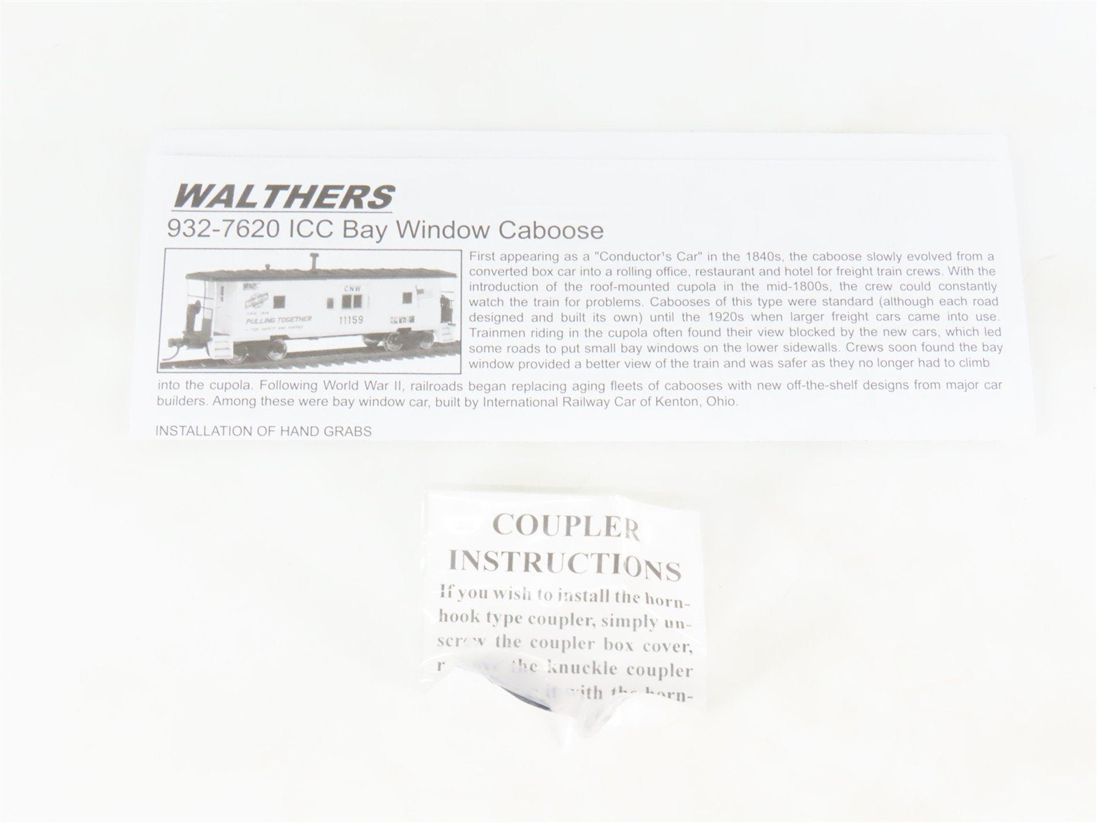 HO Scale Walthers Platinum Line 932-7626 ATSF Santa Fe Bay Window Caboose 999654