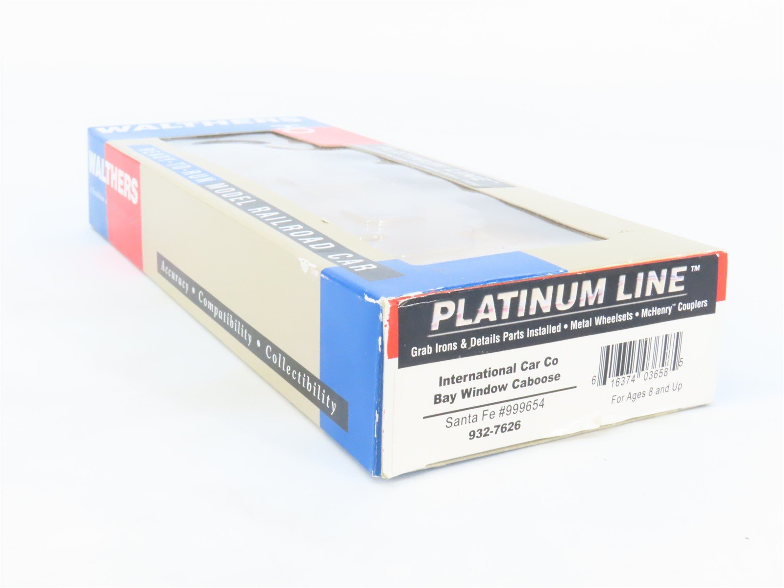 HO Scale Walthers Platinum Line 932-7626 ATSF Santa Fe Bay Window Caboose 999654