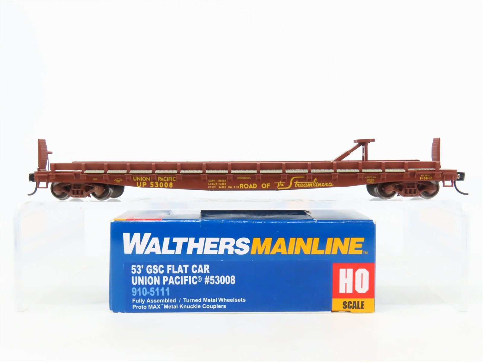 HO Walthers Mainline 910-5111 UP Union Pacific "Streamliners" 53' Flat Car 53008