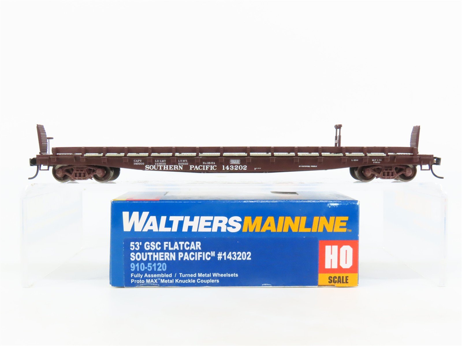 HO Scale Walthers Mainline 910-5120 SP Southern Pacific 53' GSC Flat Car #143202