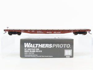 HO Scale Walthers Proto 920-104102 RI Rock Island 53' AAR Flat Car #91419