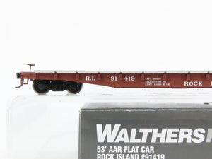HO Scale Walthers Proto 920-104102 RI Rock Island 53' AAR Flat Car #91419