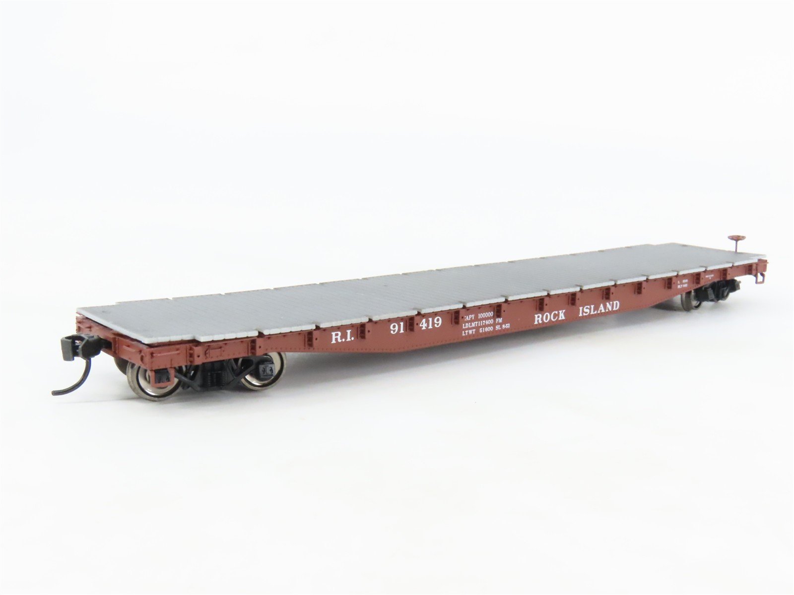 HO Scale Walthers Proto 920-104102 RI Rock Island 53' AAR Flat Car #91419