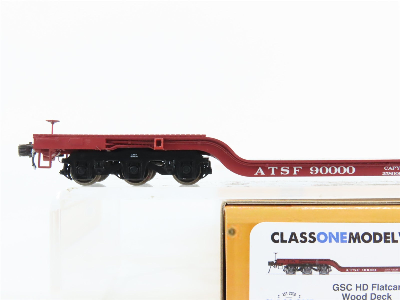 HO Scale Class One Model Works FC00200 ATSF Santa Fe Heavy Duty Flat Car #90000