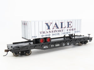 HO Scale Bachmann Silver Series 16705 ACL Flat Car #77069 w/ Yale Trailer