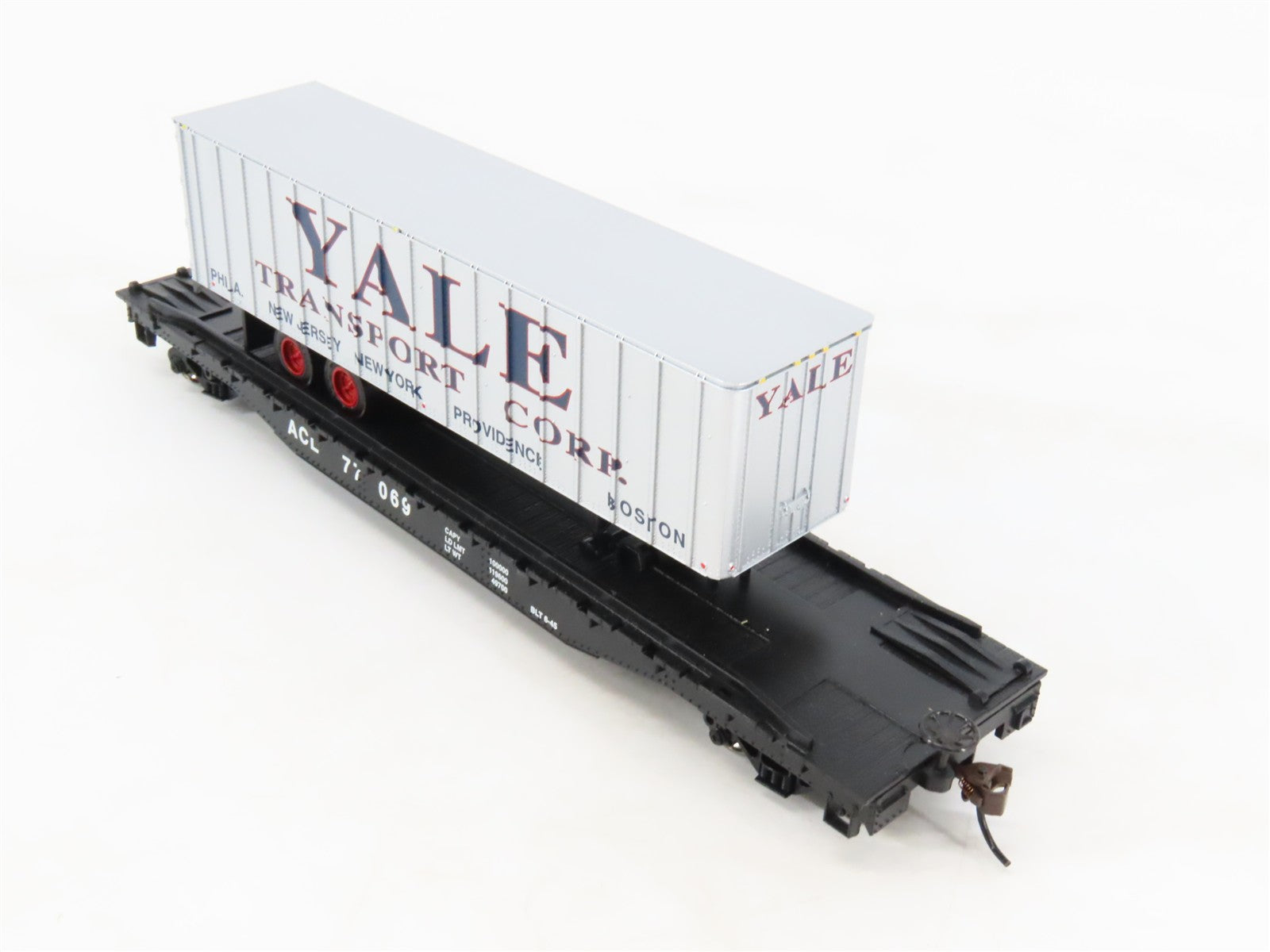 HO Scale Bachmann Silver Series 16705 ACL Flat Car #77069 w/ Yale Trailer