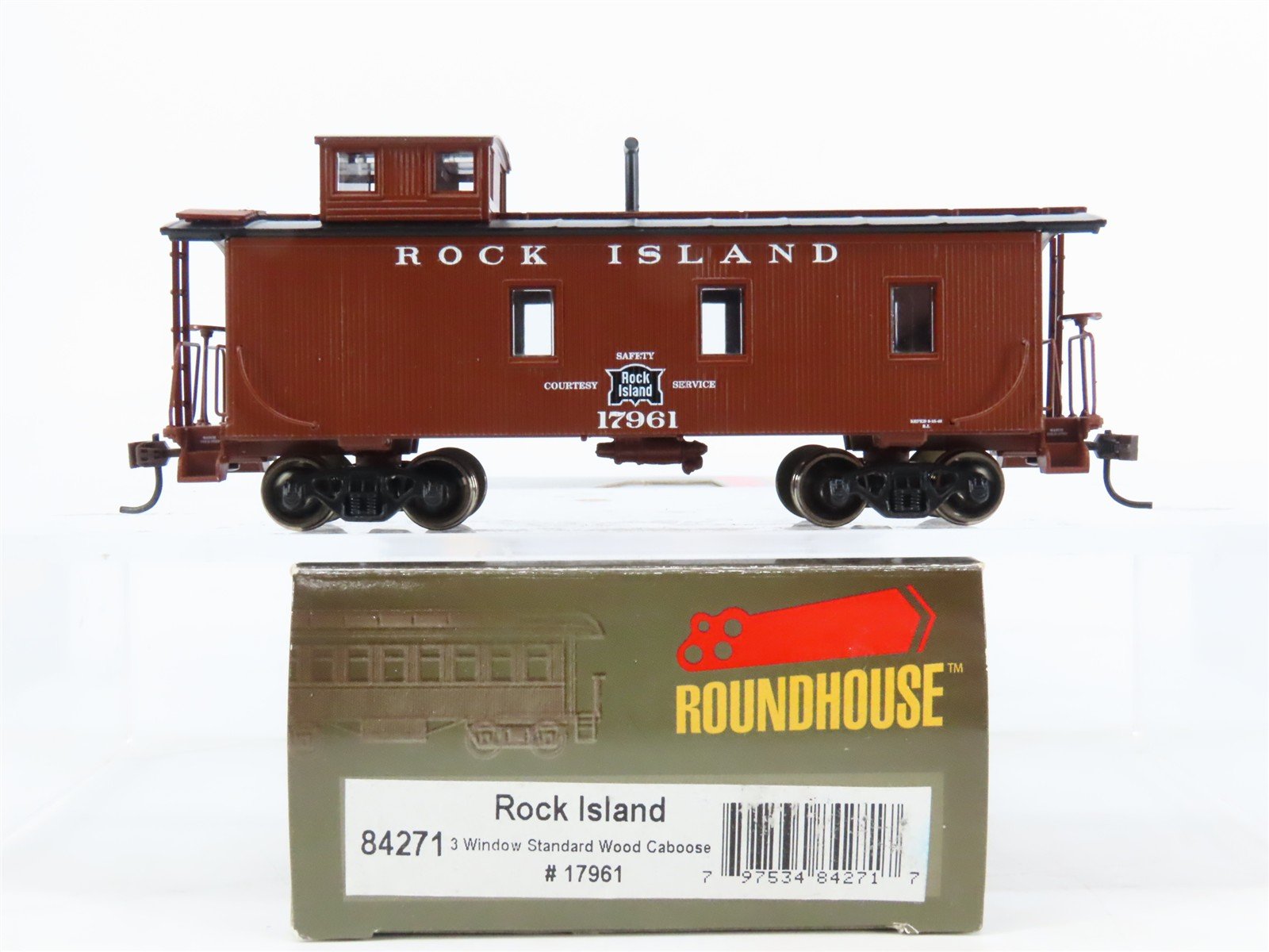 HO Scale Roundhouse 84271 RI Rock Island 3-Window Wood Caboose #17961