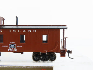 HO Scale Roundhouse 84271 RI Rock Island 3-Window Wood Caboose #17961
