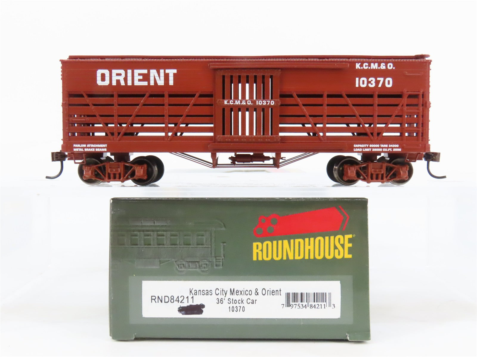 HO Roundhouse RND84211 KCM&O Kansas City Mexico & Orient 36' Stock Car #10370