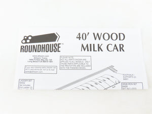 HO Scale Roundhouse 84556 BFIX Borden's Dairy 40' Wood Milk Refrigerator Car 523