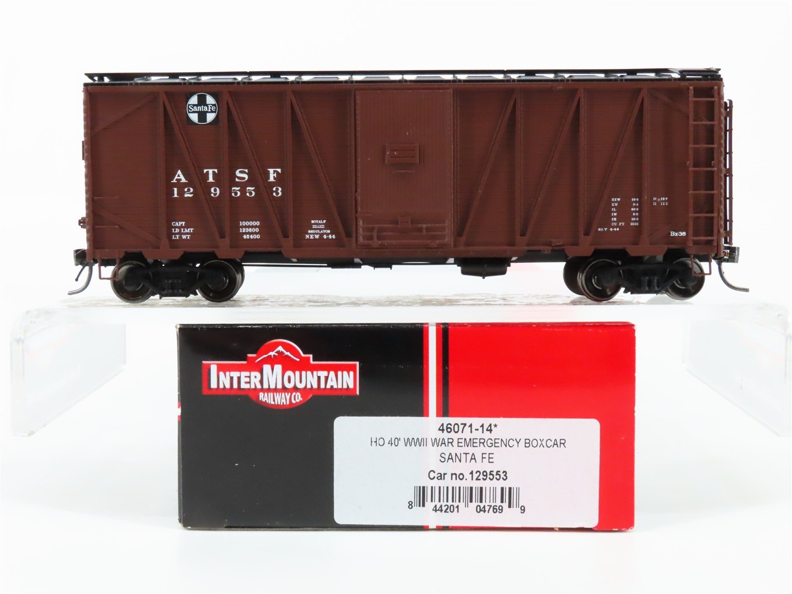 HO Scale Intermountain 46071-14 ATSF Santa Fe 40' WWII Emergency Boxcar #129553