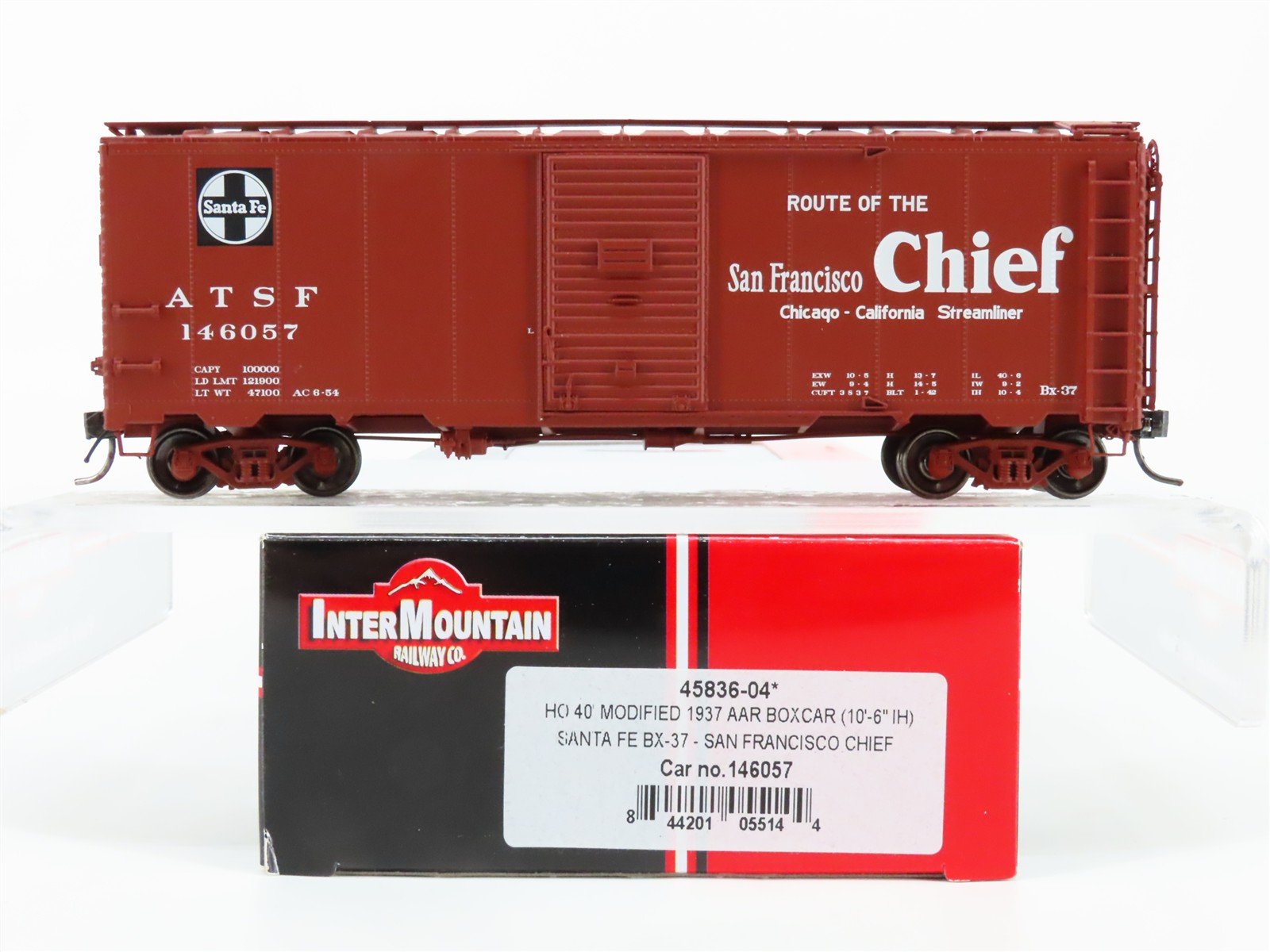 HO Scale Intermountain 45836-04 ATSF Santa Fe BX-37 AAR 40' Boxcar #146057