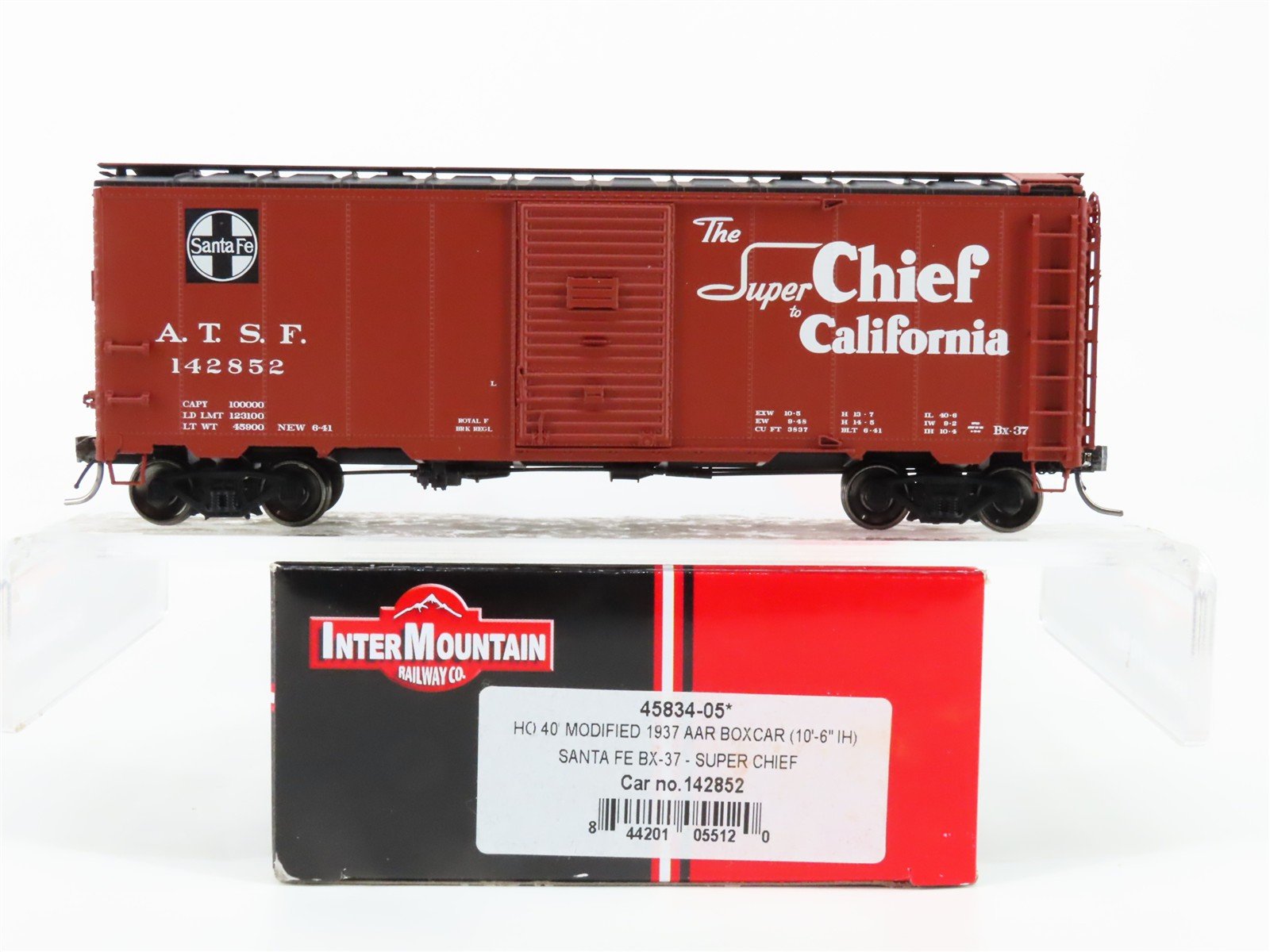 HO Scale Intermountain 45834-05 ATSF Santa Fe 40' 1937 AAR Boxcar #142852