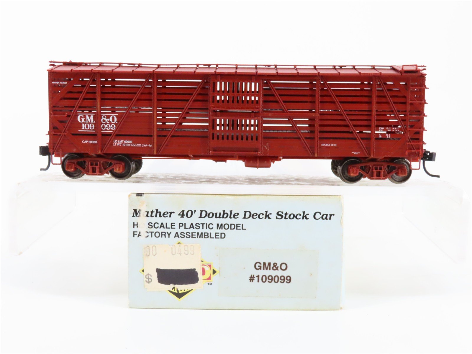 HO Scale Proto 2000 GM&O Gulf Mobile & Ohio 40' Double Deck Stock Car #109099