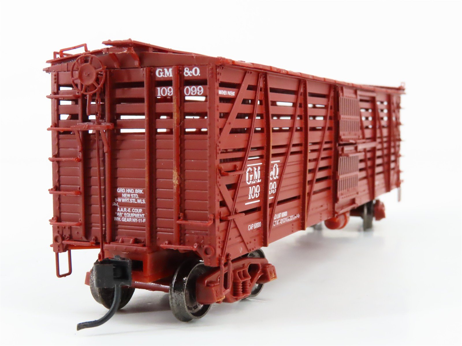 HO Scale Proto 2000 GM&O Gulf Mobile & Ohio 40' Double Deck Stock Car #109099