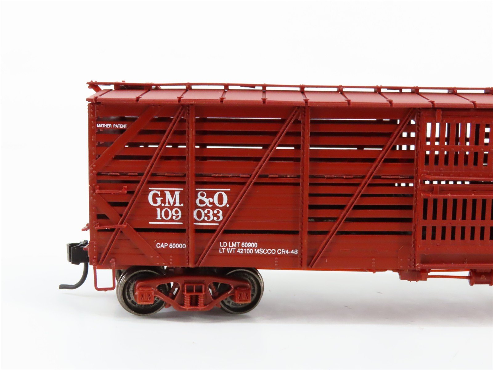 HO Scale Proto 2000 GM&O Gulf Mobile & Ohio 40' Double Deck Stock Car #109033