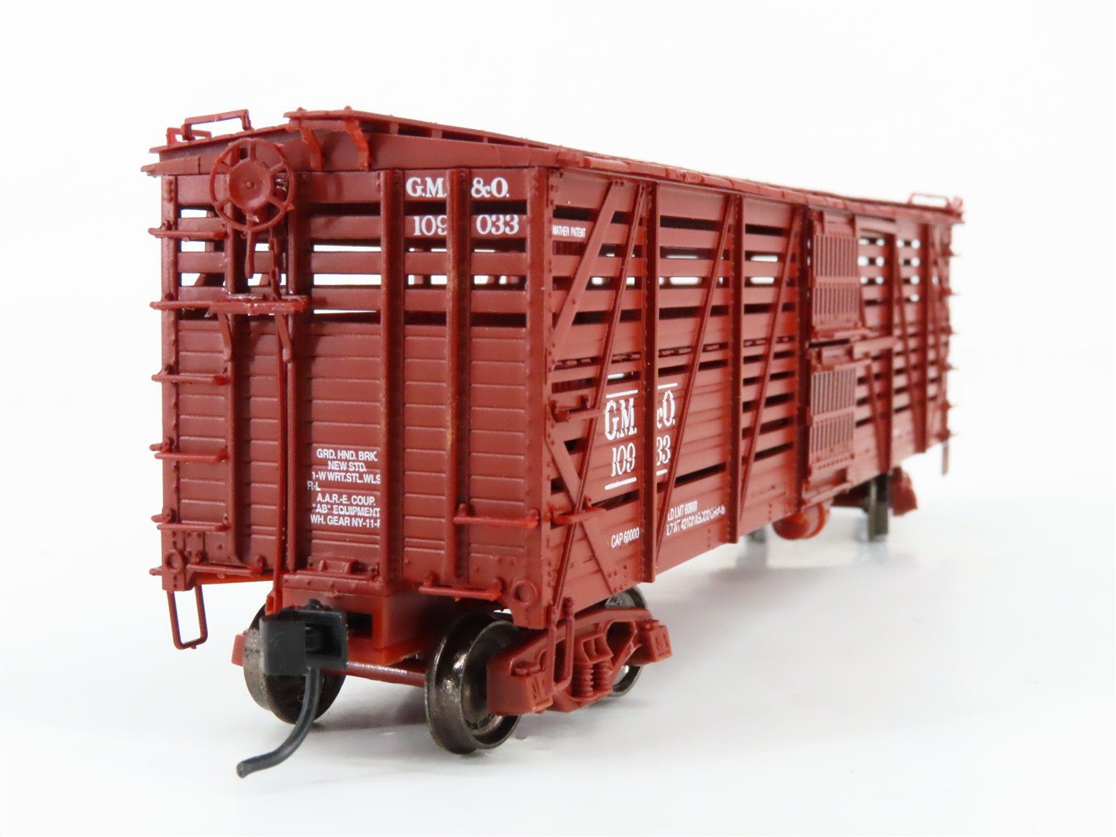 HO Scale Proto 2000 GM&O Gulf Mobile & Ohio 40' Double Deck Stock Car #109033