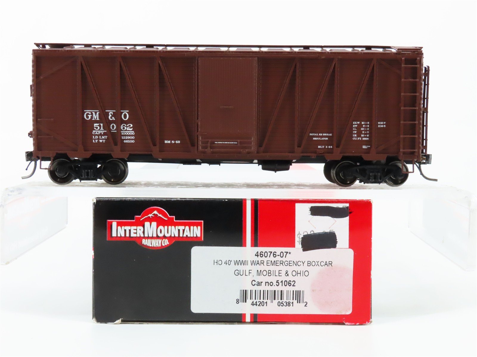 HO Scale Intermountain 46076-07 GM&O Gulf Mobile & Ohio 40' Boxcar #51062